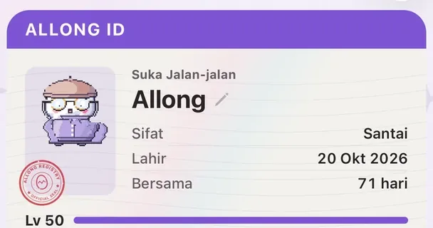 Allong sedang berjalan