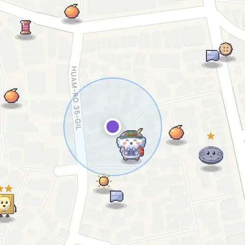 La mappa di esplorazione con un Allong e dei Dallong vicini